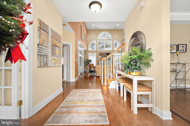 entryway featuring hardwood / wood-style flooring