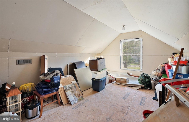 view of unfinished attic