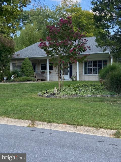 view of front of property with a front lawn