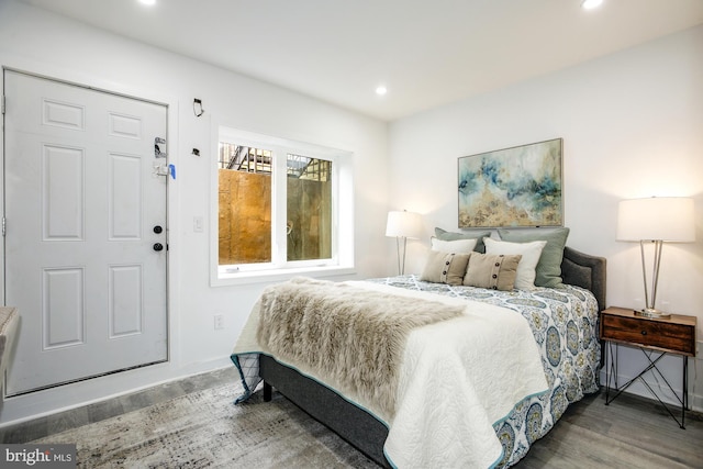 bedroom featuring hardwood / wood-style floors