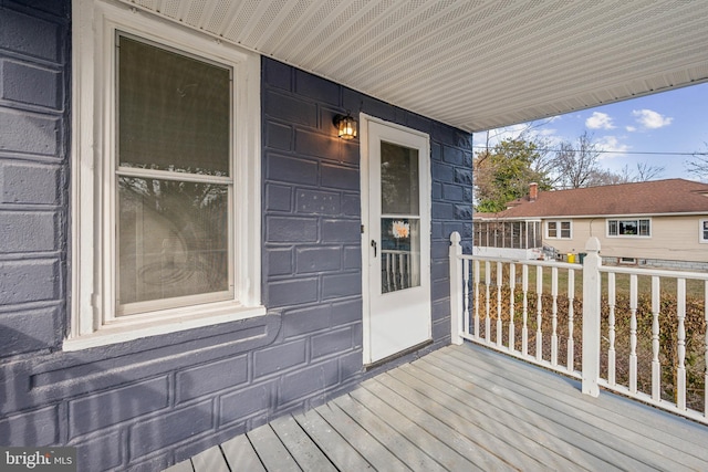 wooden deck with covered porch