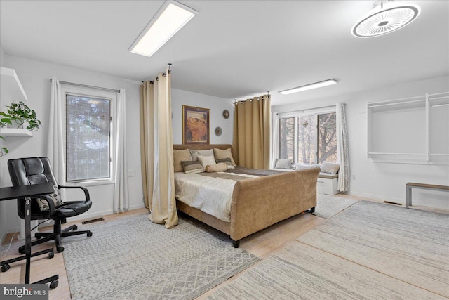 bedroom featuring light hardwood / wood-style floors