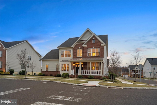 view of front of property with covered porch