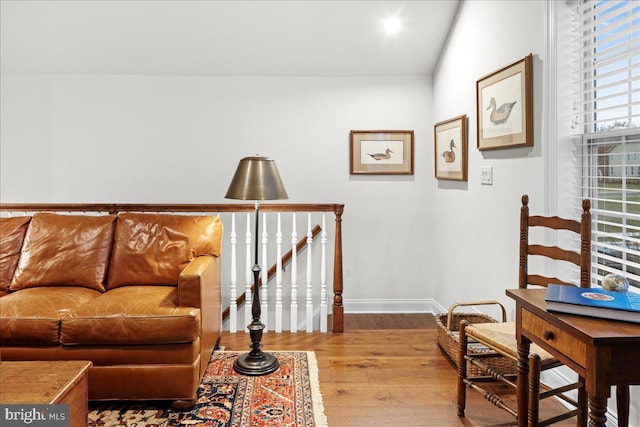 living area featuring light wood-type flooring