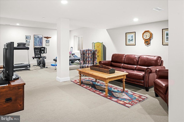 view of carpeted living room