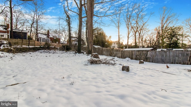 view of snowy yard