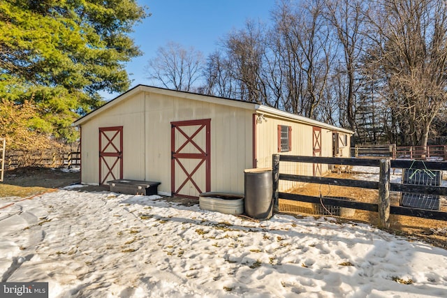 view of snow covered structure