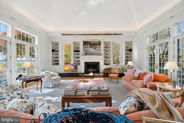 sunroom with french doors