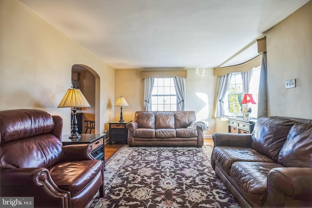 living room featuring hardwood / wood-style floors