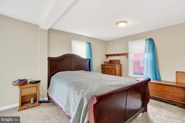 carpeted bedroom with multiple windows