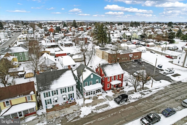 view of snowy aerial view