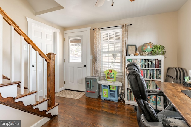 office featuring dark hardwood / wood-style floors