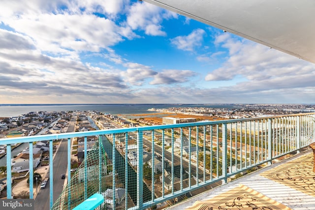 balcony with a water view