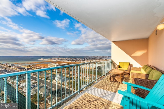 balcony with a water view