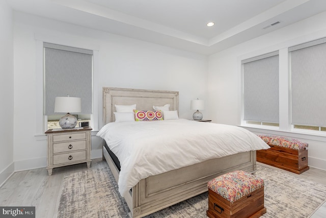 bedroom featuring light hardwood / wood-style flooring