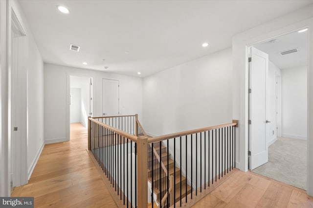 hall featuring light hardwood / wood-style floors