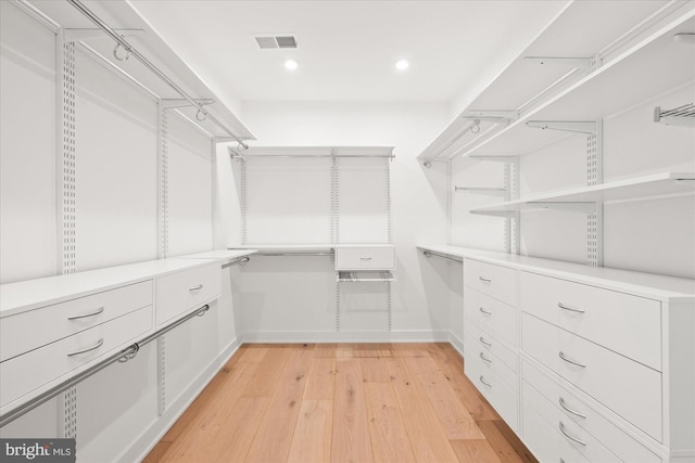 walk in closet featuring light wood-type flooring