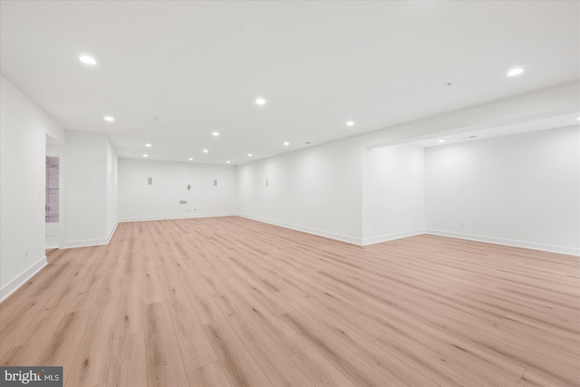 interior space with light hardwood / wood-style floors