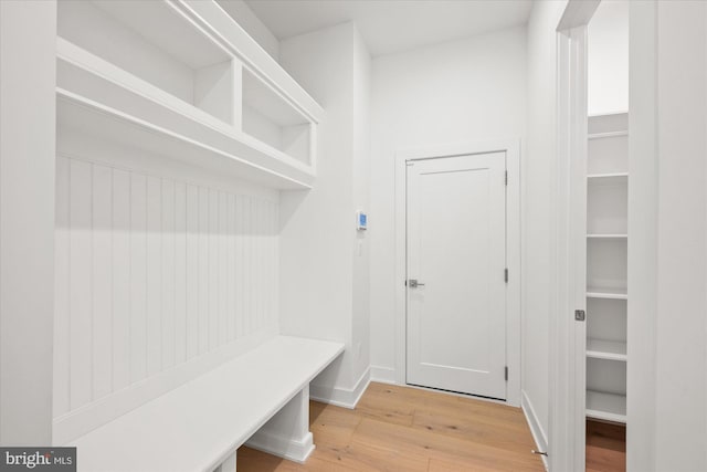 mudroom featuring hardwood / wood-style flooring