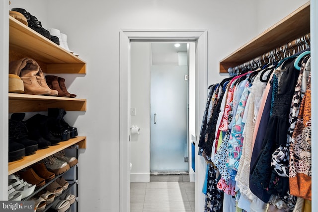 view of walk in closet