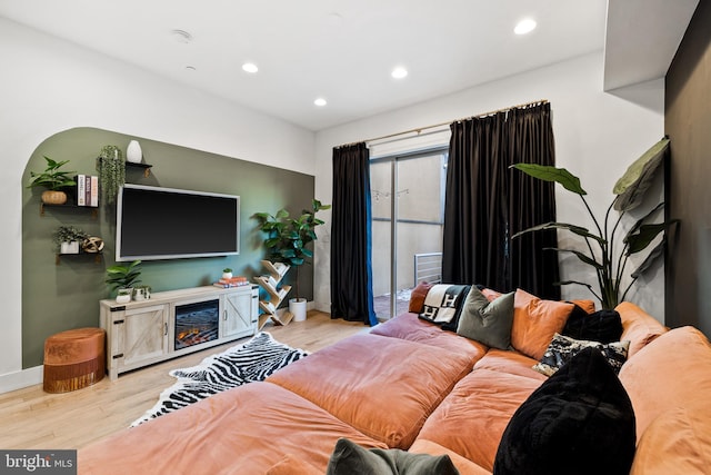 living room featuring light hardwood / wood-style floors