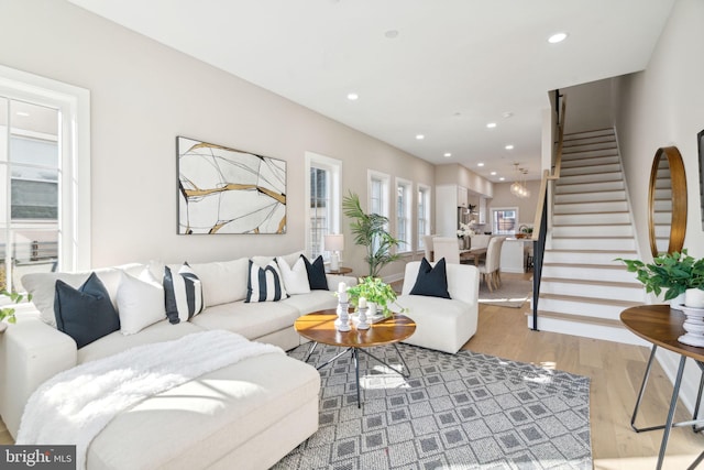 living room featuring hardwood / wood-style flooring