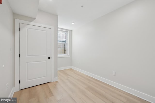 empty room featuring light hardwood / wood-style floors