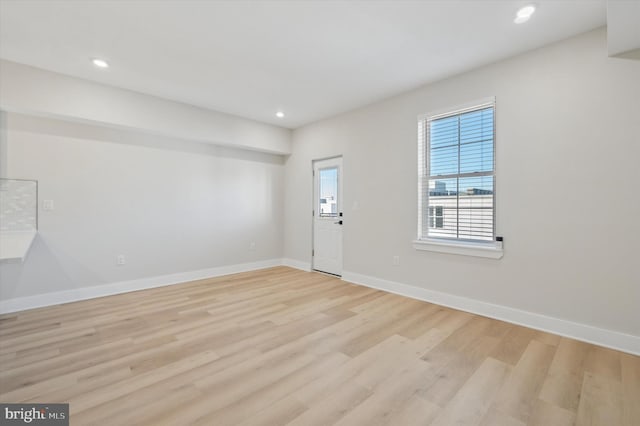 foyer with light wood-type flooring