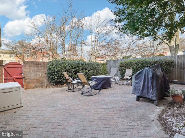 view of patio / terrace with area for grilling