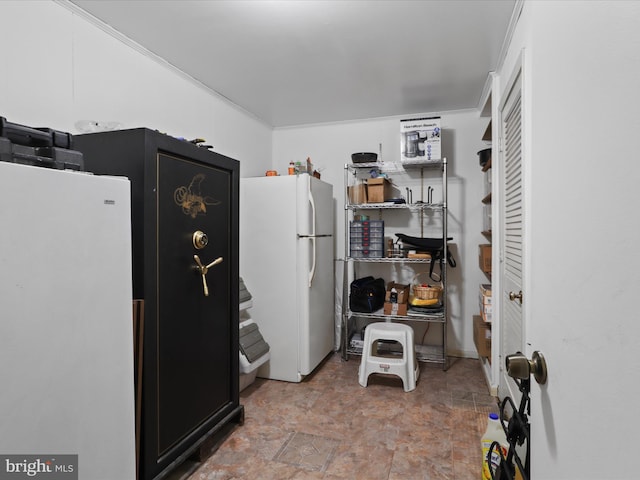 kitchen featuring white refrigerator