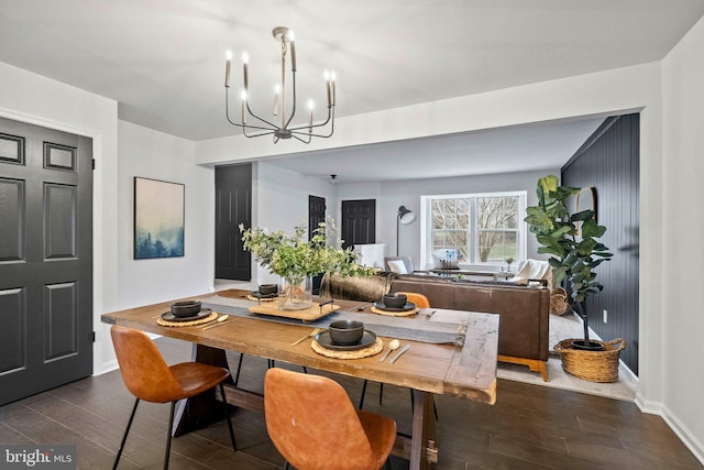 dining area with a chandelier