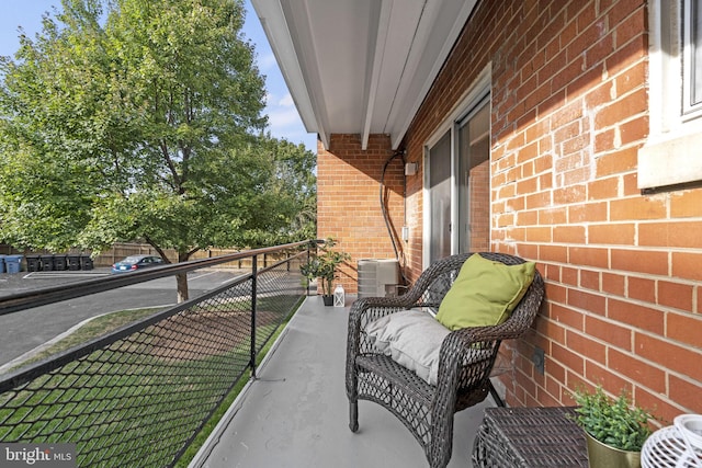 balcony with central AC unit