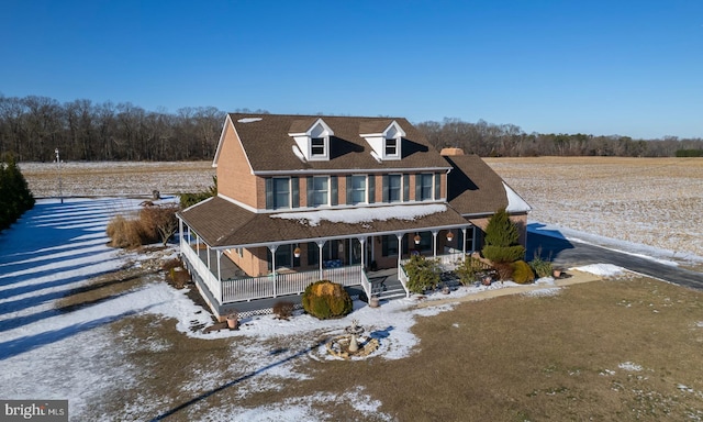 view of front of property featuring covered porch