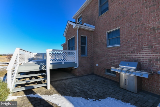 view of patio with a wooden deck