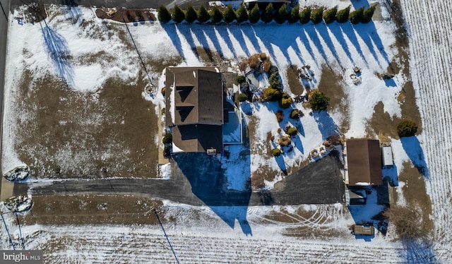 view of snowy aerial view