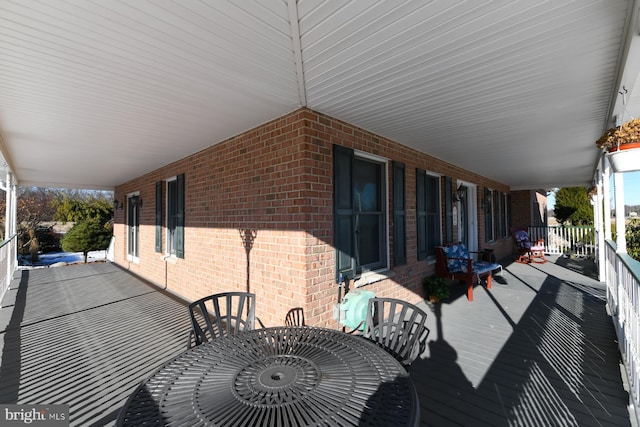 wooden deck with a porch