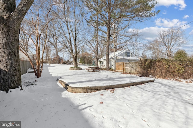 view of snowy yard