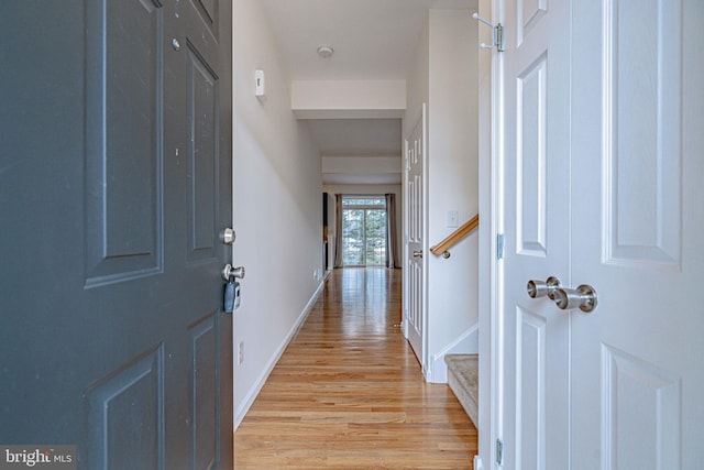 entrance foyer featuring light hardwood / wood-style flooring