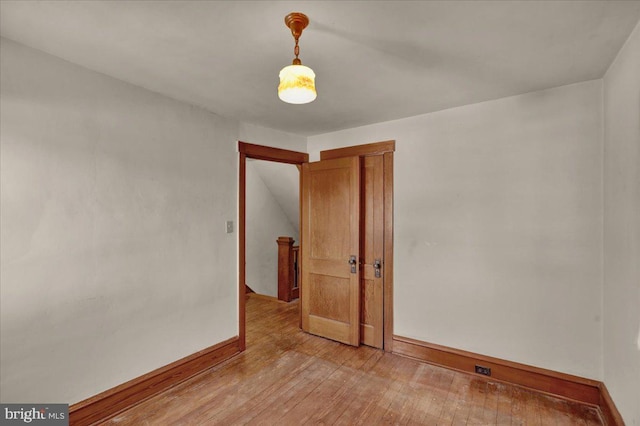 empty room with light wood-type flooring