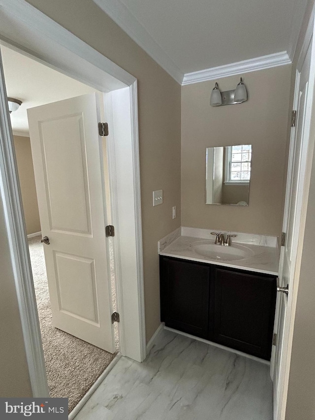 1689 Gerrardstown Rd, Gerrardstown, WV 25420 - bathroom featuring vanity and ornamental molding