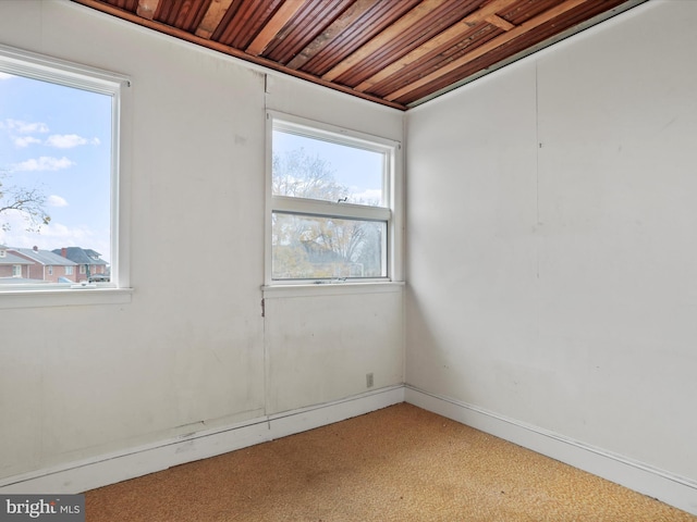 view of carpeted spare room