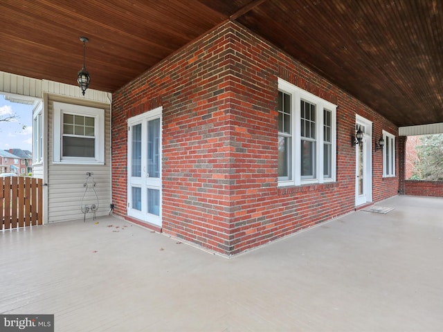 view of patio featuring covered porch