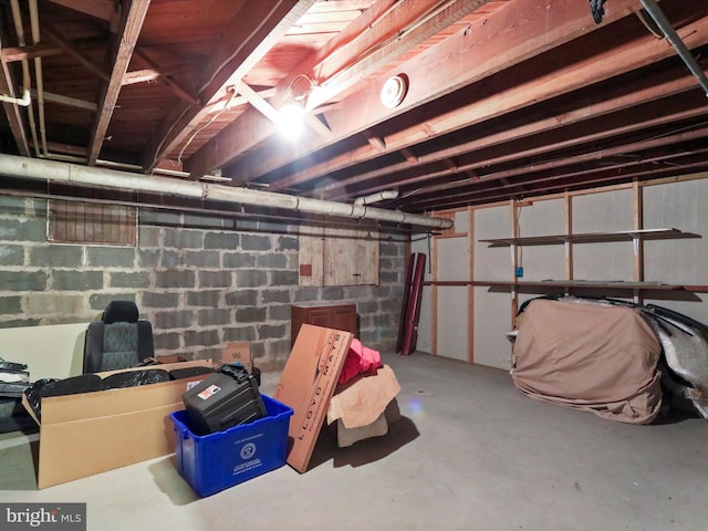 view of basement