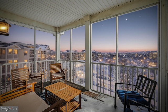 view of sunroom