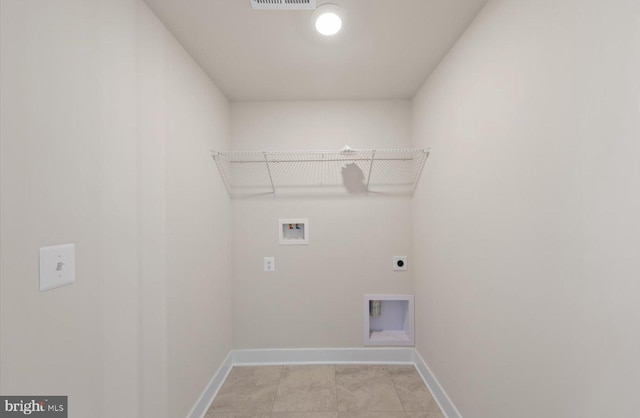 laundry area with hookup for a washing machine and electric dryer hookup