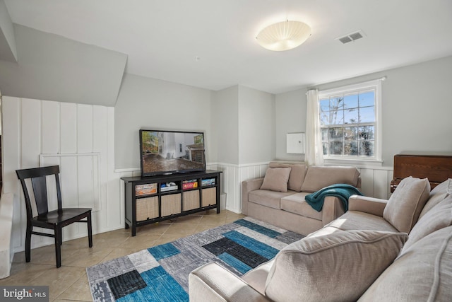 view of tiled living room