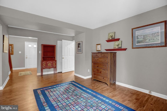 interior space with hardwood / wood-style floors