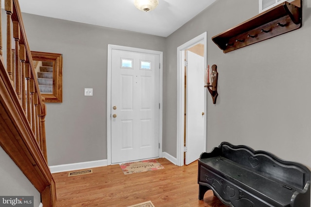 foyer featuring light hardwood / wood-style floors