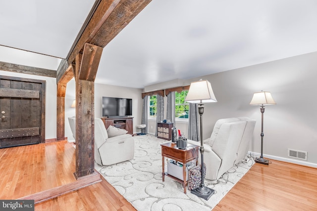 living room featuring hardwood / wood-style flooring