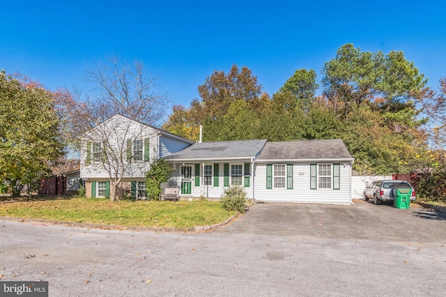 view of split level home